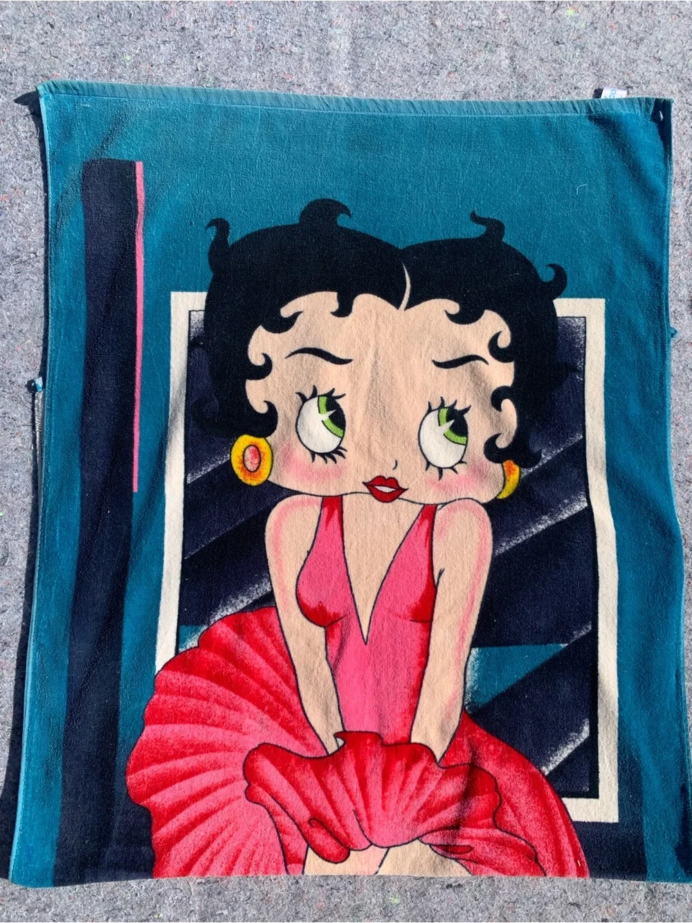 Vintage Jay Franco Betty Boop cotton terrycloth beach towel 60x29”